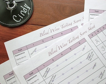 Wine Tasting Party Scorecards, set of 4