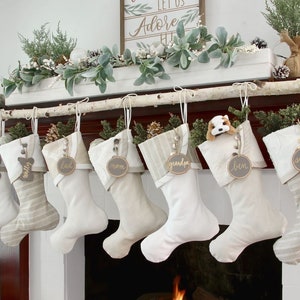 White Cottage Christmas Stockings Shipping Included image 3