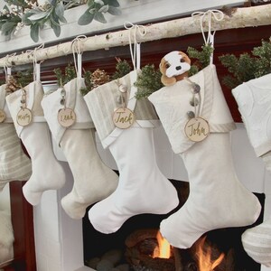 White Cottage Christmas Stockings Shipping Included image 2