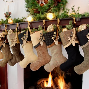 Rich and Sophisticated Brown, Gold & Black Christmas Stockings Shipping Included image 8