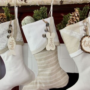 White Cottage Christmas Stockings Shipping Included image 6