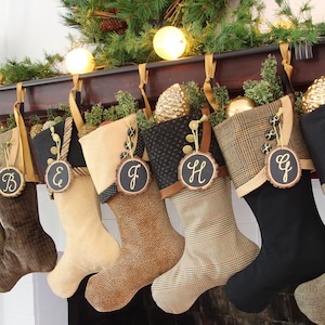 Rich and Sophisticated Brown, Gold & Black Christmas Stockings Shipping Included image 3