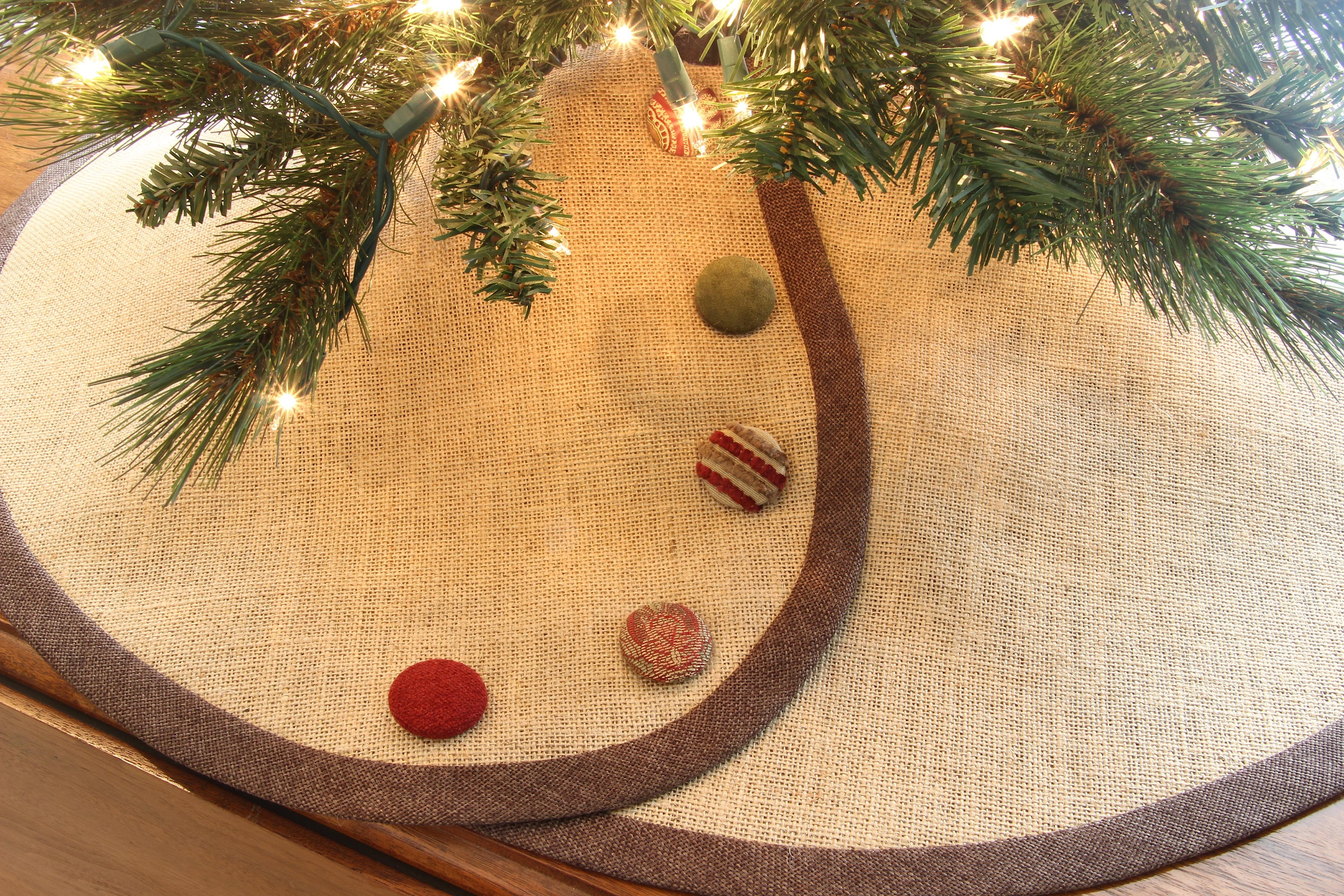 Pencil Christmas Tree Skirt Tailored Burlap with Etsy