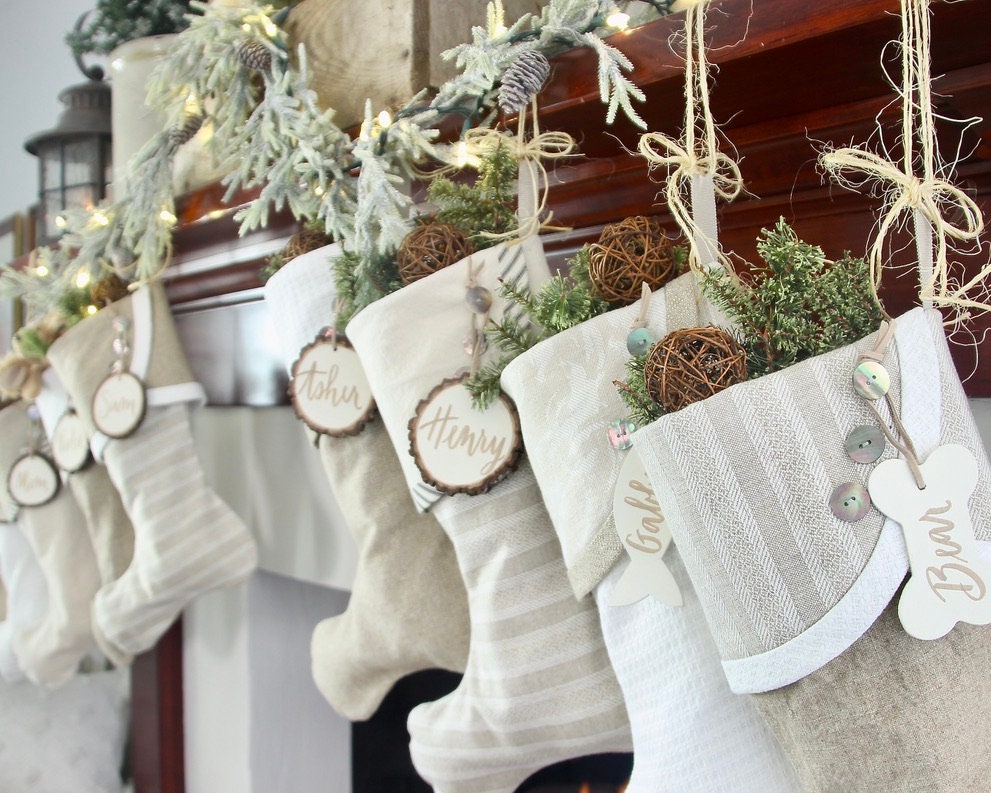 Neutral Christmas Stockings for a Farmhouse Vibe — Modern Farmhouse C…
