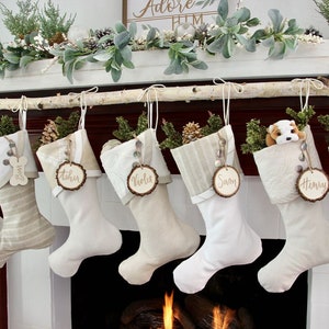 White Cottage Christmas Stockings Shipping Included image 5