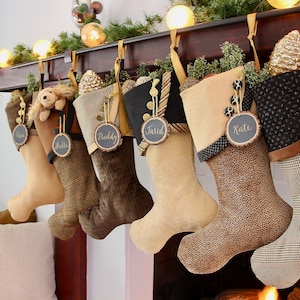 Rich and Sophisticated Brown, Gold & Black Christmas Stockings Shipping Included image 6