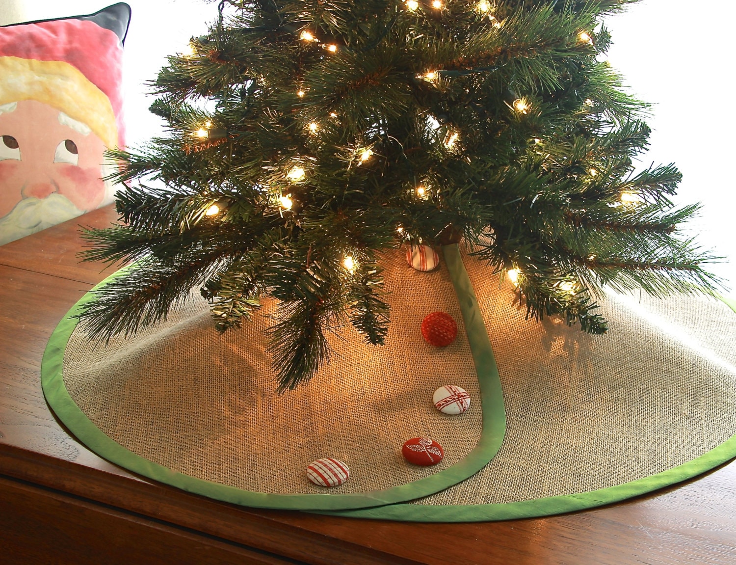 Pencil Christmas Tree Skirt Tailored Burlap with Etsy