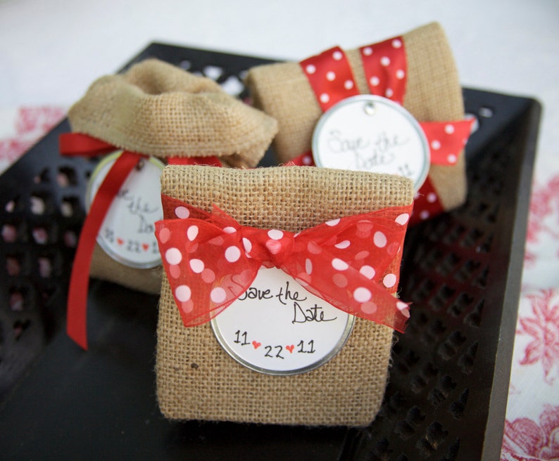 Sets of 48 to 98 Small Burlap Bags with Labels for Wedding Etsy