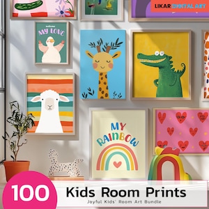 100 stampe per la cameretta dei bambini / Set di decorazioni murali / Decorazioni murali per la cameretta dei bambini / Decorazioni per la sala giochi / Decorazioni per la cameretta dei bambini / Decorazioni murali eclettiche / DOWNLOAD DIGITALE