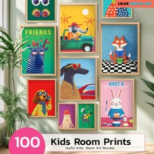 100 stampe per la cameretta dei bambini / Set di decorazioni da parete / Decorazioni per la sala giochi / Decorazioni da parete per la cameretta dei bambini / Decorazioni per la cameretta dei bambini / Arte eccentrica / Decorazioni da parete eclettiche / DOWNLOAD DIGITALE