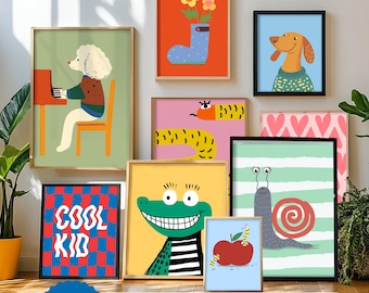 110 Kids Room Prints | Wall Art Set | Nursery Wall Art | Playroom Decor | Kids Room Art | Eclectic Wall Art | DIGITAL DOWNLOAD