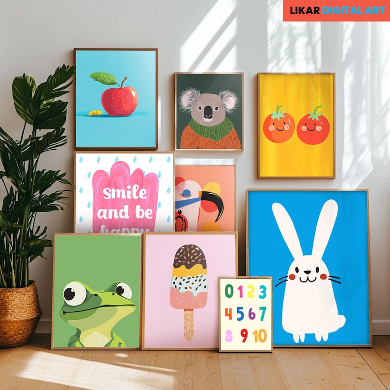 100 Kids Room Prints Wall Art Set Nursery Wall Art Playroom Decor — free download