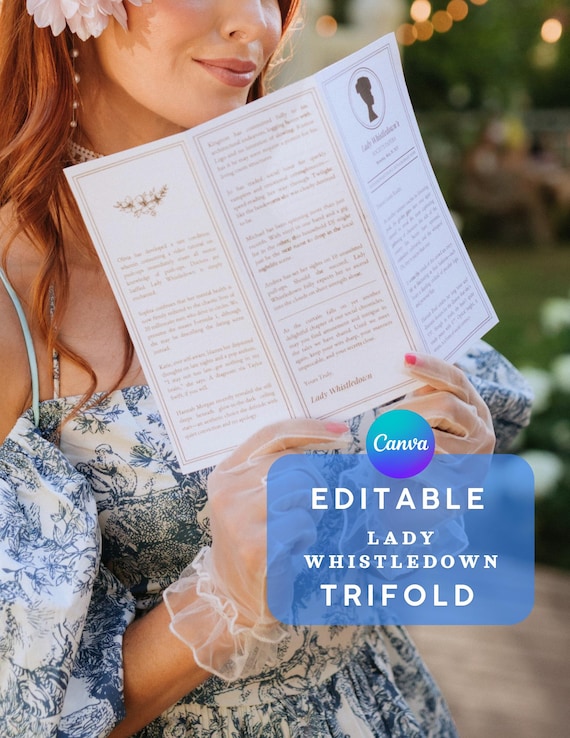 EDITABLE Lady Whistledown Inspired Canva Template