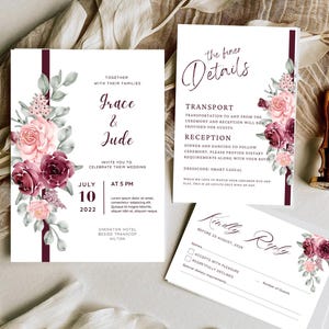 Saubere Hochzeitseinladungskarte || Druckbare Hochzeitseinladung Vorlage || Elegante Canvas Hochzeitseinladung || Schlichte Hochzeitseinladung