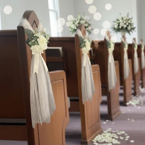 Set of ѡedding թew ϑecorations | Aisle, Chair Decorations, Flower Arrangements | Church Pew Wedding Personalized Decor