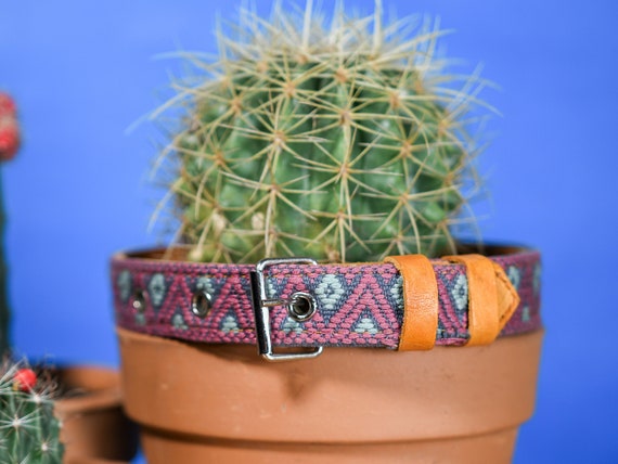 Handmade Leather Dog Collar | Mexican Embroidered Boho Western Collar | Artisan Aztec Wide Dog Collar with Buckle | Gift for Dog Mom Camelot
