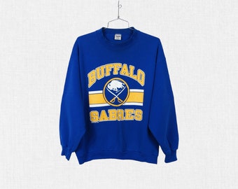 Vintage 1988 Buffalo Sabres NHL Crew Neck Sweatshirt / 80s Trench Hockey Pullover