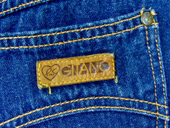 Vintage 80s PS Gitano Jean Skirt / Blue Denim Hig… - image 6