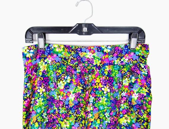 Vintage 1970s Boho Maxi Skirt High Waisted Bright… - image 5