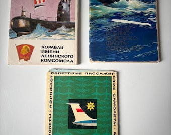 Three Soviet booklets about aviation and navy.