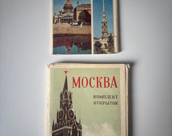 Vintage Soviet brochures about Moscow and Leningrad, 1955.