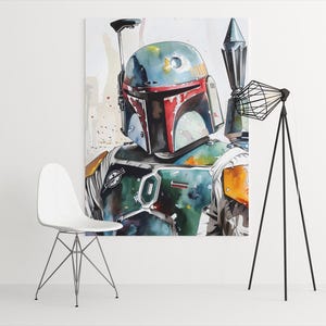 Boba Fett Star Wars art, Boba Fett painting Watercolor, Boba Fett poster, Boba Fett Illustration, star wars poster, star wars fan art