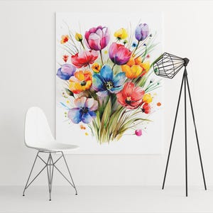 Wildflower bouquet watercolor painting, fantasy flowers drawing art, Wildflower bouquet watercolor illustration, watercolor flowers painting