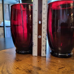 Vintage Anchor Hocking Royal Ruby 4 3/4 inch Footed Tumblers set of 2.
