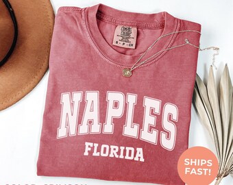 Naples Florida Comfort Colors Shirt: Retro Varsity Tee
