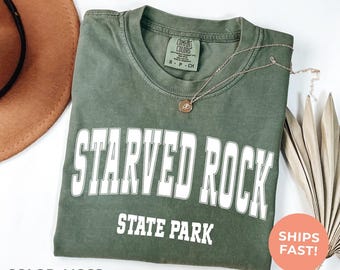 Starved Rock Illinois Comfort Colors® Tee: Retro Travel Souvenir Shirt, Vacation Tshirt, Outdoor Camping Nature Lover Gift