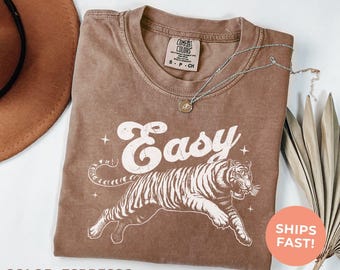 Easy Tiger Graphic Tee: Retro Indie Style Comfort Colors Shirt