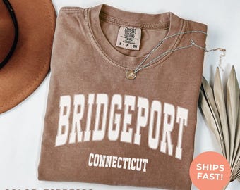 Bridgeport Connecticut Comfort Colors Shirt: Retro College Tee