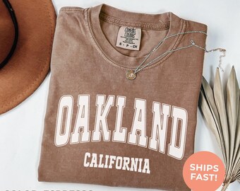 Oakland Comfort Colors Shirt: Retro Varsity Style California Tee
