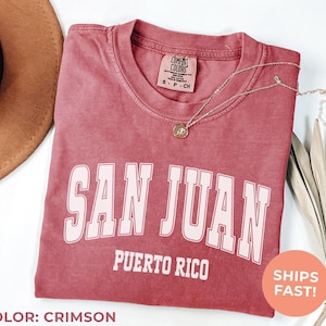 San Juan Comfort Colors Shirt, Puerto Rico Travel Gift, Vacation Shirt, City Shirt, Day Trip Tee, Travel Souvenir Tshirt, Retro College Tee
