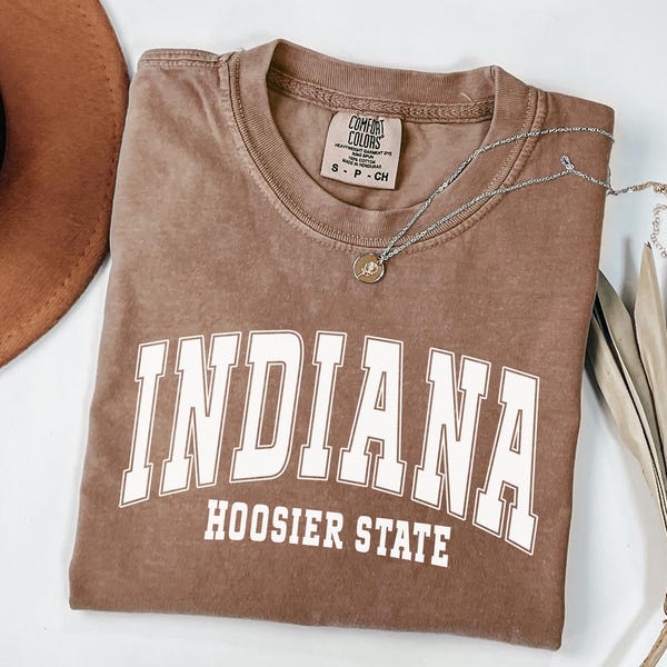 Indiana Comfort Colors T-Shirt: Retro College Tee