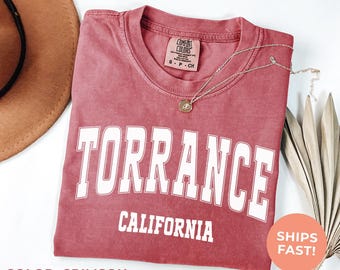 Torrance California Comfort Colors® Tee: Retro Travel Souvenir Shirt, Vacation Tshirt, Road Trip Gift