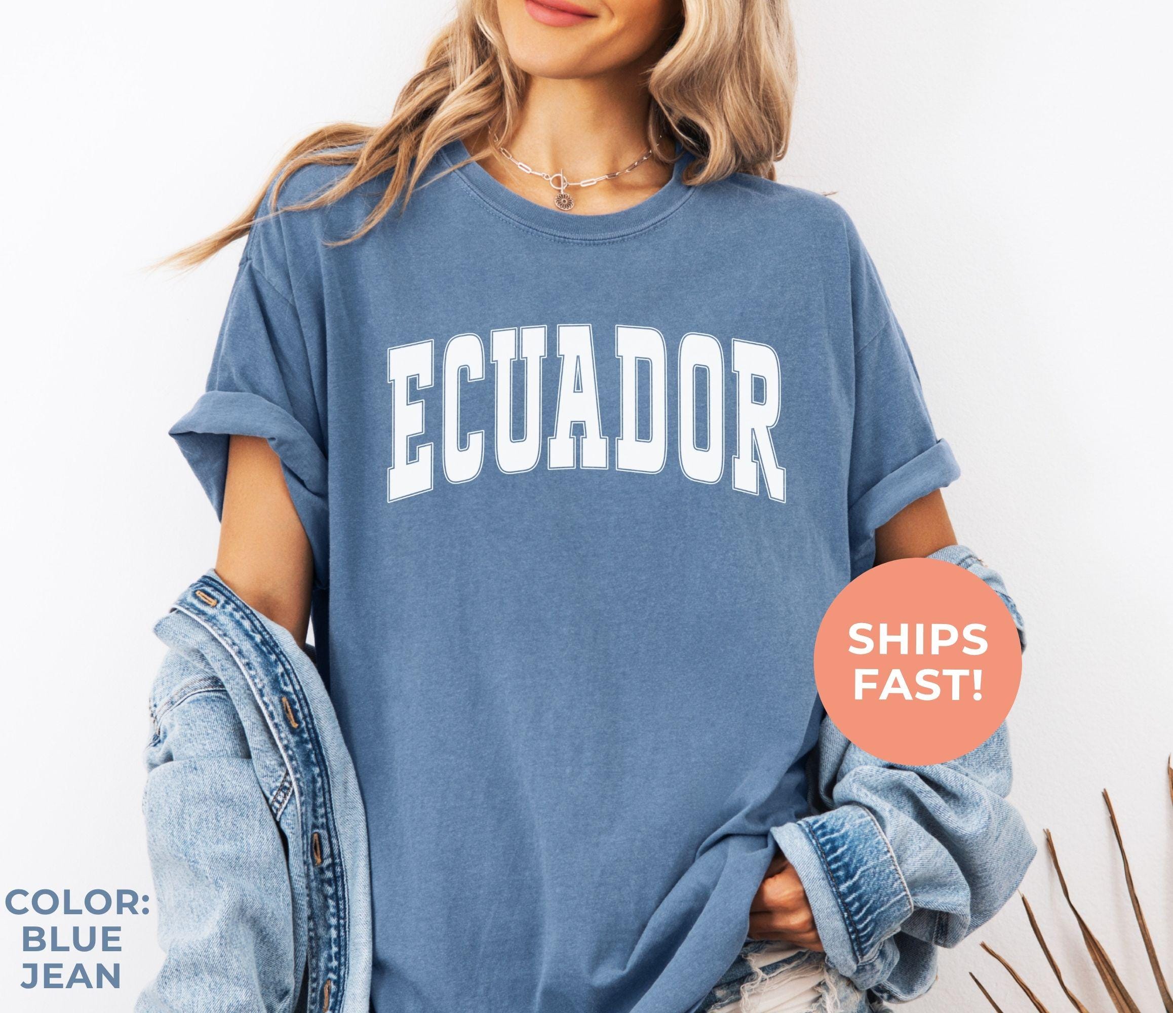 Ecuador Comfort Colors Shirt: Retro Varsity Travel Souvenir - Etsy