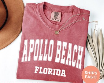 Apollo Beach Florida Comfort Colors® Tee: Retro Travel Souvenir Shirt, Beach Vacation Tshirt, Road Trip Gift