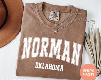 Norman Oklahoma Comfort Colors® Tee: Retro Travel Souvenir Shirt, Vacation Tshirt, Road Trip Gift