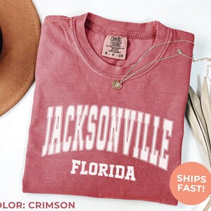 Jacksonville Colors Shirt, Florida Travel Gift, City Shirt, Day Trip Shirt, Vacation Tee, Home State Gift Shirt, Retro College Tshirt