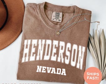 Henderson Nevada Comfort Colors® Tee: Retro Travel Souvenir Shirt, Vacation Tshirt, Road Trip Gift