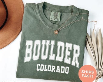 Boulder Colorado Comfort Colors Shirt: Retro Travel Tee