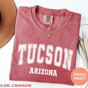 Tucson Comfort Colors Shirt, New Mexico Travel Gift, City Shirt, Day Trip Shirt, Vacation Tee, Home State Gift Shirt, Retro College Tshirt