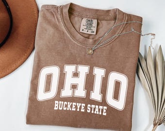 Ohio Comfort Colors Shirt, Ohio Travel Gift, State Shirt, Girls Trip Tee, Vacation Shirt, Ohio Game Day Shirt, Retro College Tshirt
