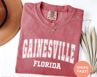 Gainesville Florida Comfort Colors Shirt: Retro College Tee