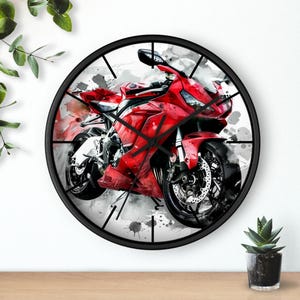 Mororbike Wall Clock | Analogue Clock | Garage Wall Clock | Modern Wall Clock | Round Wall Clock