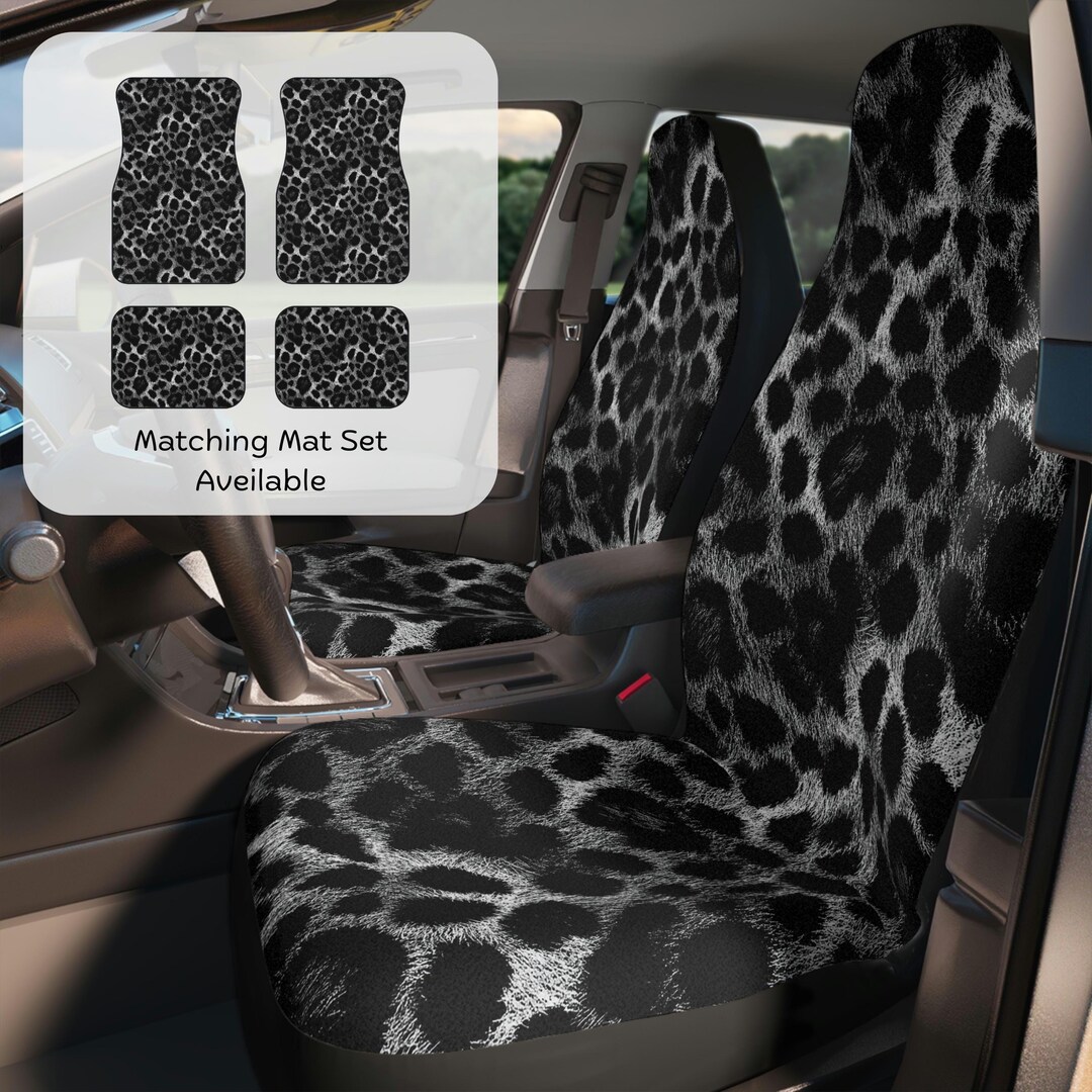 Leopard Cheetah Car Seat Covers: Polyester Animal Print, Set of 2 - Etsy
