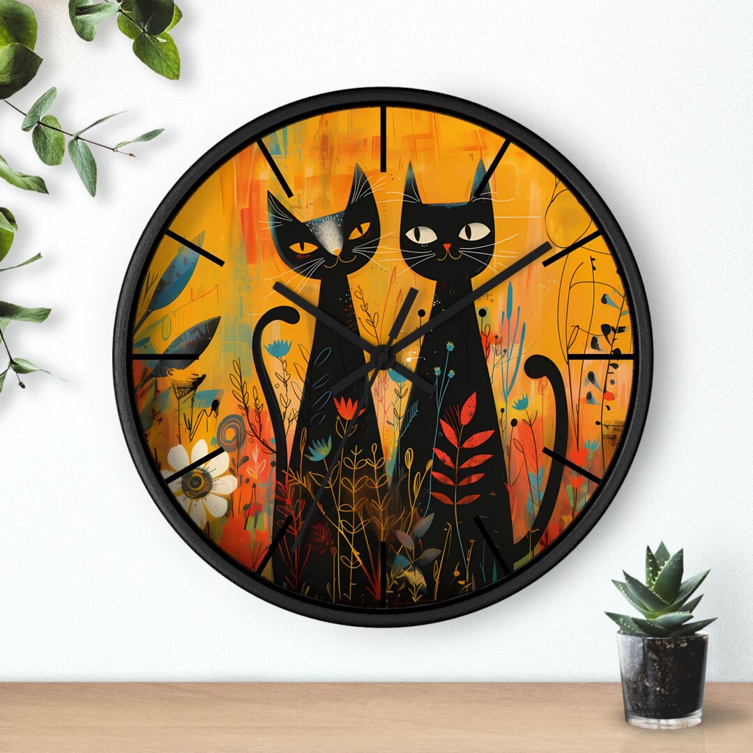 Bubbles Cat Lady Acrylic Wall Clock main image 1