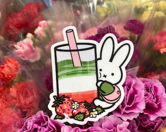 Matcha Strawberry Miffy Sticker