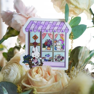 Miffy Bunny Flowershop Sticker